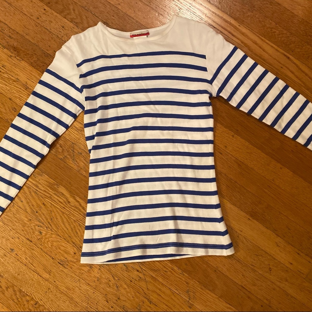 Jean Paul Gaultier Blue and White stripe long t